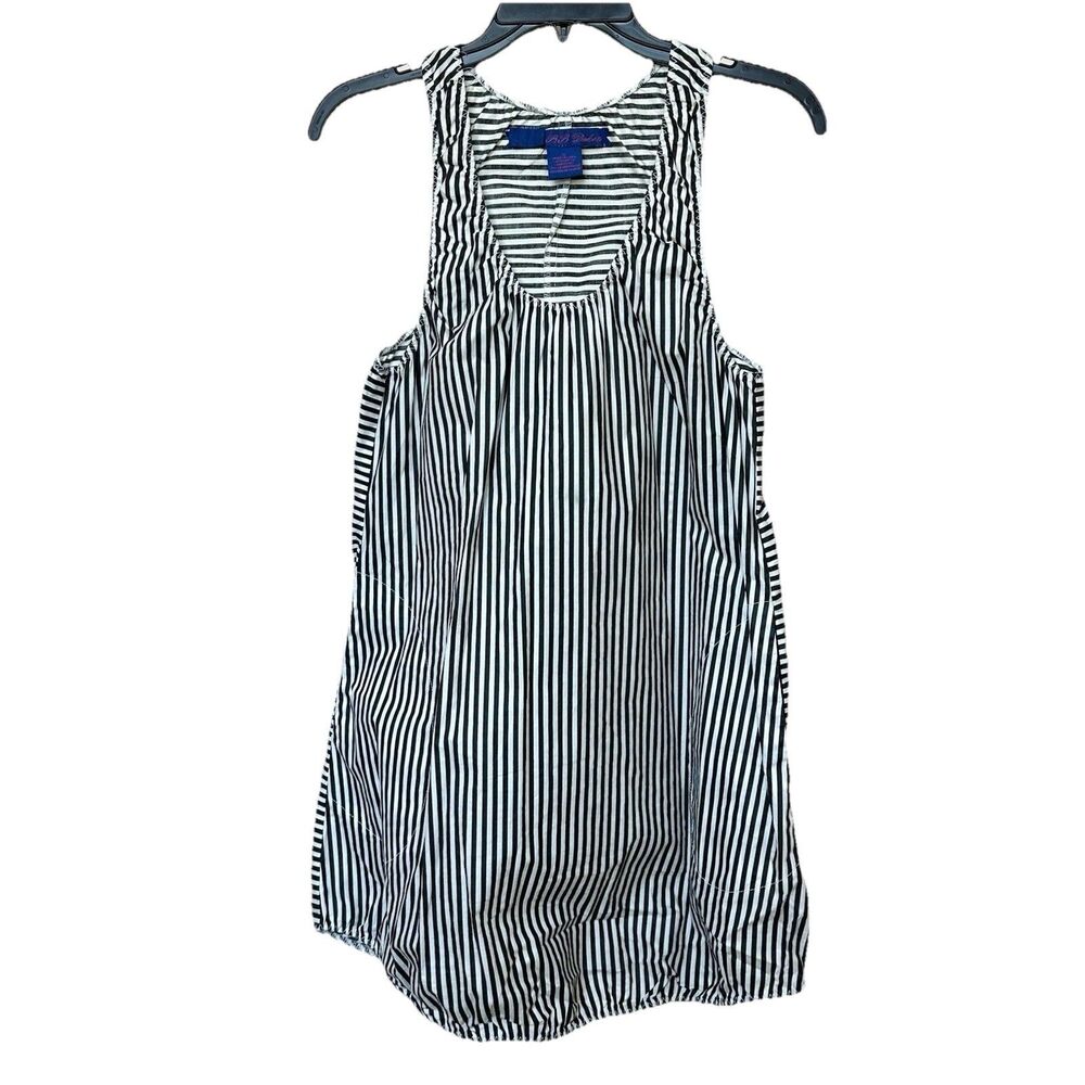 BB Dakota Dress Med Striped Sleeveless Bubble Hem Beach Waxed Cotton Nautical
